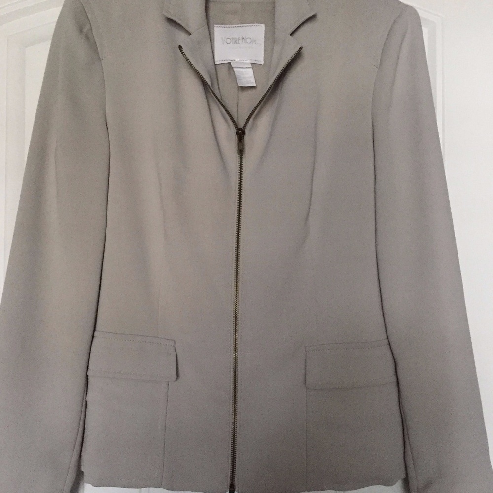 Votre Nom Grey Zip Jacket Size 6